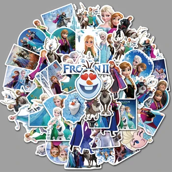 

50pcs/Pack Cartoon Movie Stickers Frozen 2 For Laptop Luggage Computer Bicycle Phone Case Skateboard Pad Waterproof Kids Decal