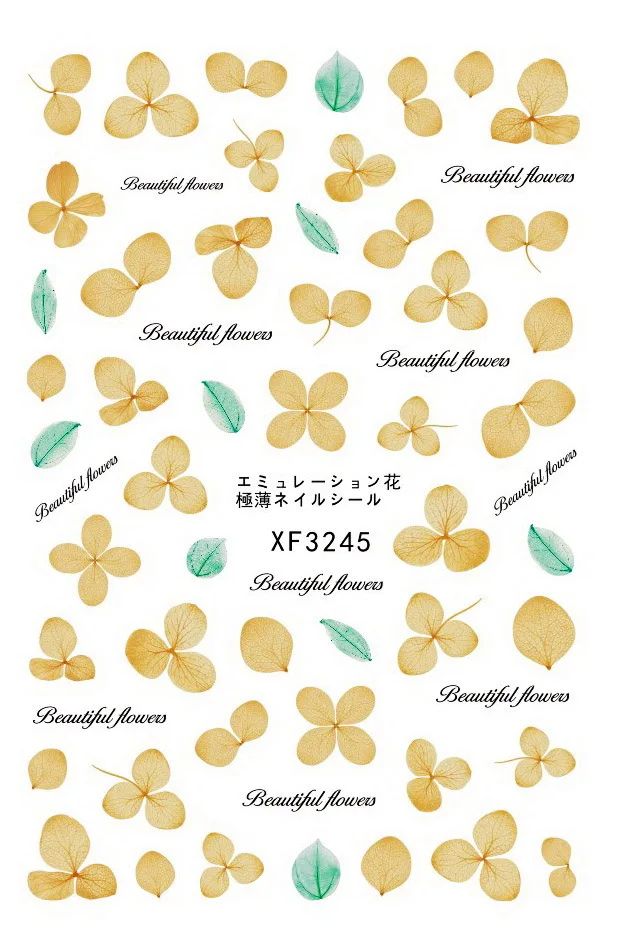 

Preserved Flowers Patterns! Nails Art Manicure Back Glue Decal Decorations Nail Sticker For Nails Tips Beauty