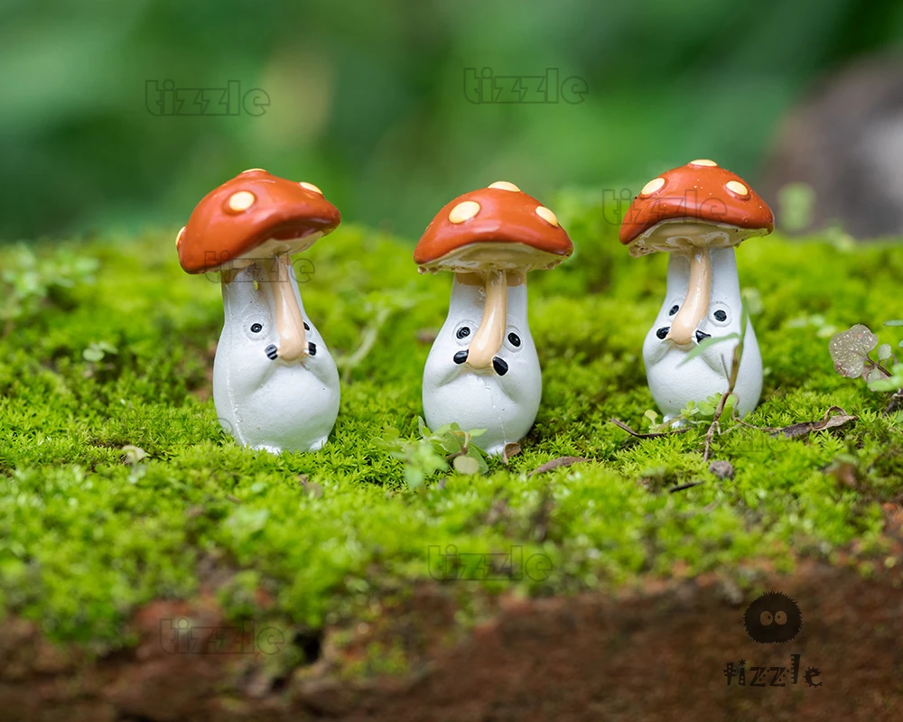 3ピースの白い東芝 キノコの置物 スタジオ ジブリ 庭の装飾用品 ミニチュア テラリウム Diyアクセサリー ガーデン 彫像 彫刻 Aliexpress