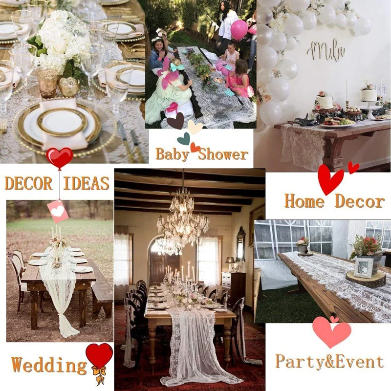 New-White Lace Tablecloth Kitchen Tablecloths for Rectangle Tables Size 57x118 Inch for Party Banquet Dining Wedding Decorations