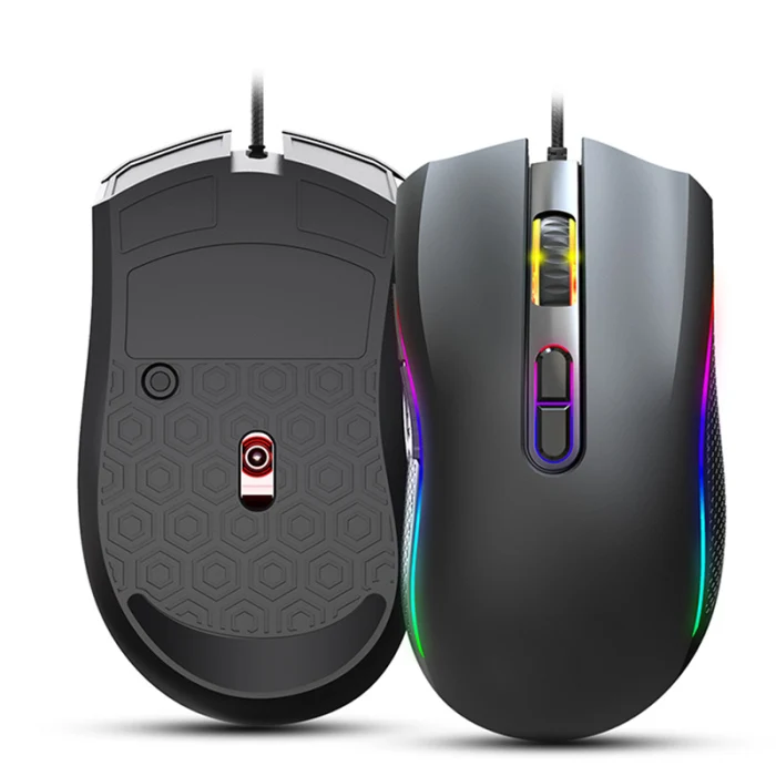 Светящаяся Проводная игровая мышь USB оптическая компьютерная мышь 7 программируемых клавиш EM88