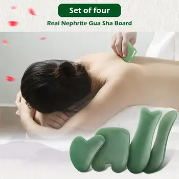 

Natural Face Jade Massage Tool Acupuncture SPA Treatment Scraping Gu Massager Scraping Face Board Aventurine Jade Scraping Asha