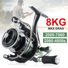 

FD2000-7000 Fishing Reel 8KG Max Drag Carp Spinning Reel Shallow Spool Fishing Saltwater Freshwater Reel Fishing Tackle