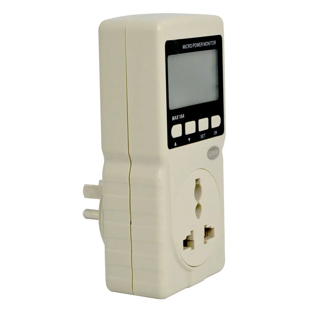 Цифровой измеритель микромощности, анализатор, монитор, 220 В, 10, Am, US/EU Plug, GM86, тестер, измерительный коэффициент мощности/частота/амперметр, вольтметр