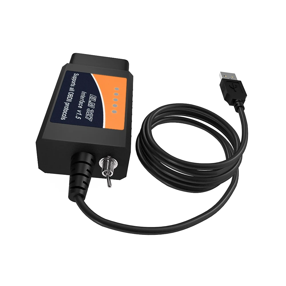 ELM327 V1.5 USB с чипом PIC18F25K80 PL2303 Драйвер IC OBDII FT232RL/CH340 чип OBD2 диагностический сканер