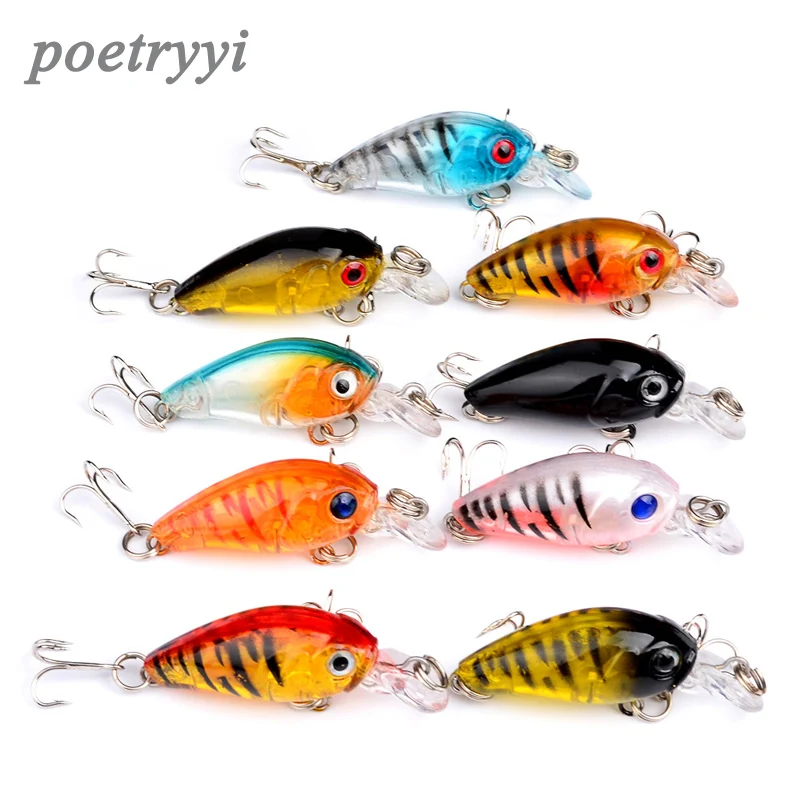  1pcs 45mm 4g Swim Fish Fishing Lure Artificial Hard Crank Bait topwater Wobbler Mini Fishing Crankb