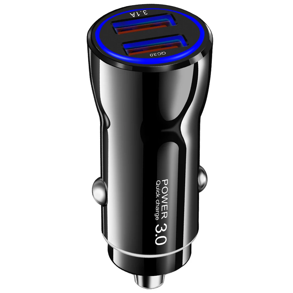 Black Dual USB Олаф USB Автомобильное зарядное устройство Quick Charge 4,0 3,0 для iPhone samsung Xiaomi быстрое зарядное устройство QC 3,0 QC 4,0 автомобильное зарядное устройство для мобильного телефона s - Тип штекера: Black Dual USB