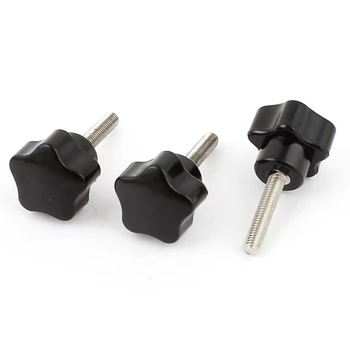 

3Pcs M5 Male Thread Star Shaped Plastic Head Clamping Screw on Knob Grip