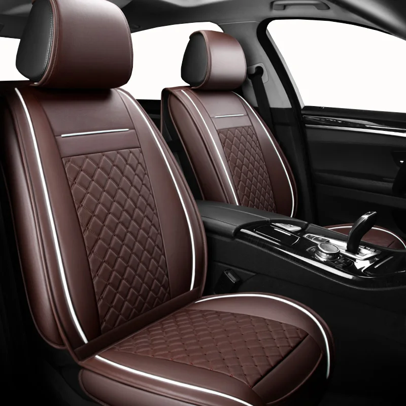 Black Front Seat Covers PU Leather For Peugeot 207 307 208 308 508