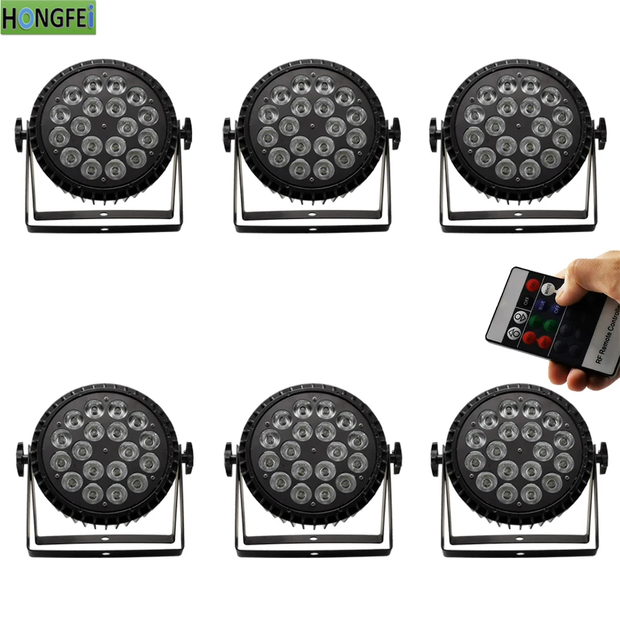 6 шт./пульт дистанционного управления 18X12 Вт Led par light RGBW 4в1 в/из Авиационной вилки Led плоский par 18x12 Вт dj цветные лампы алюминий Par