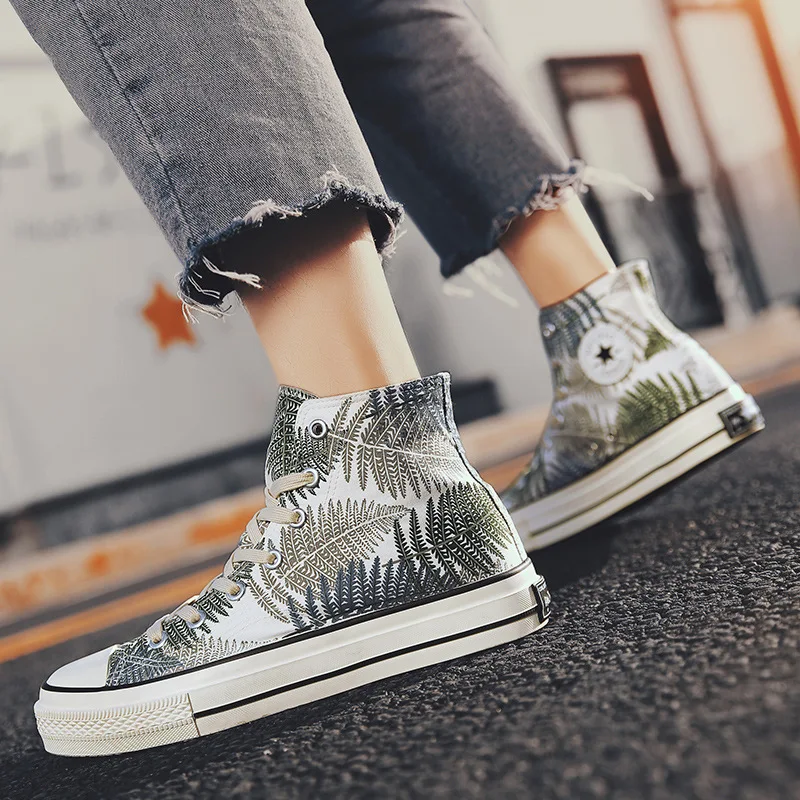 

Canvas Shoes Men's Summer 2019 Breathable Hight-top Trend Korean-style Versatile Casual Shoe Cool Students Skate Shoes