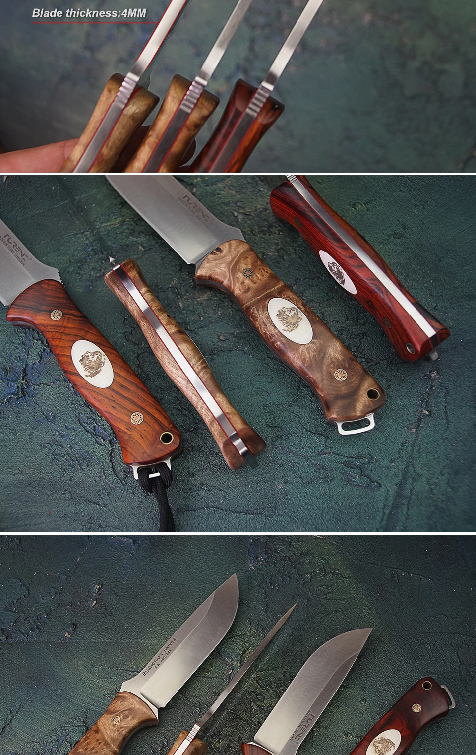 TUREN-A2 Стальной Охотничий нож полный Tang фиксированный нож с ножной ножи выживания для кемпинга инструменты для улицы