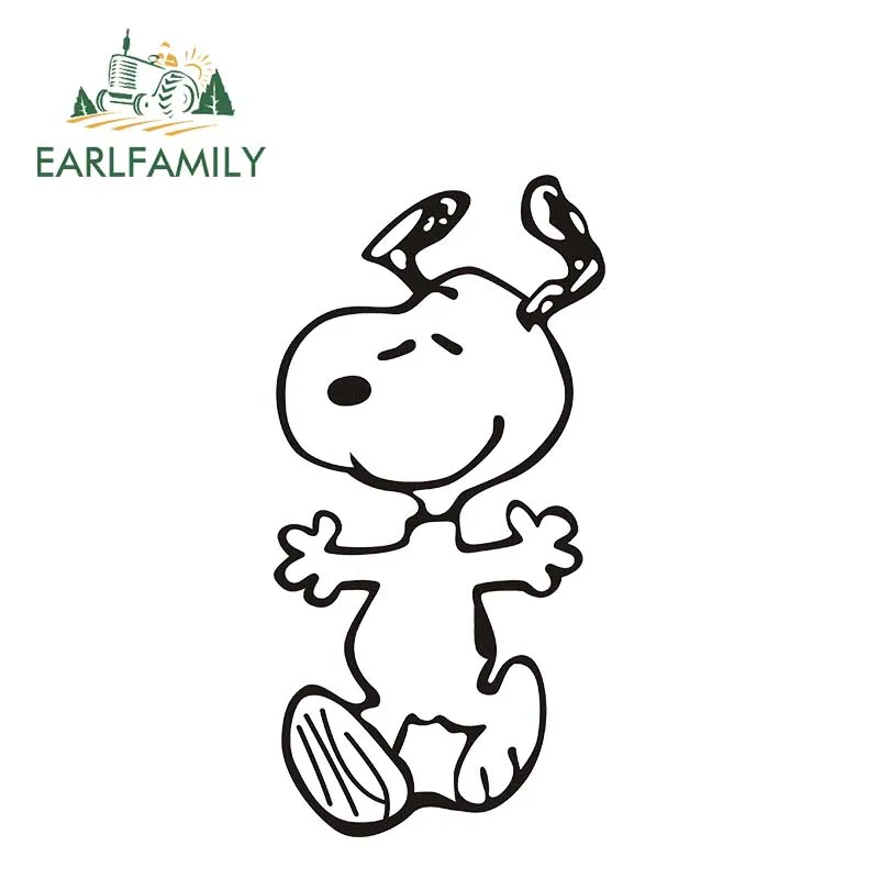 

EARLFAMILY 13cm x 6.5cm Snoopy Graphics Car Stickers Anime Vinyl Car Wrap Funny Decal for Car Window Laptop Bumper Motorcycle