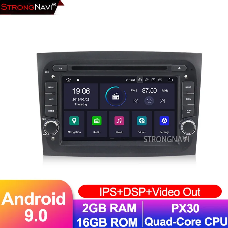 Ips DSP 7 дюймов Android 9,0, 4 ГБ, 64 ГБ, автомобильный gps радио для Fiat Doblo 2007 2008 2009 2010 2011 2012 DVD плеер Мультимедиа Стерео - Цвет: PX30 model