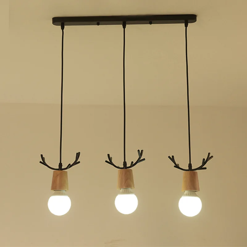 

Modern Minimalist Creative Wooden Product Antlers Chandelier Restaurant Bar Counter Library Decorative Lamps Fashion And Persona