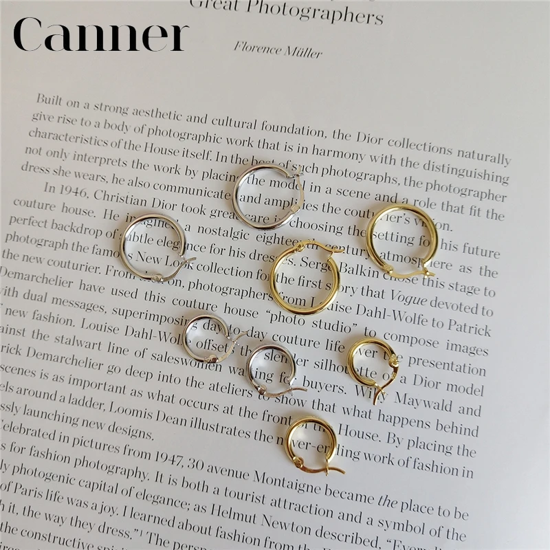 13/18 мм 1 пара 925 пробы серебро простые круглые серьги-кольца для Для женщин цвета: золотистый, серебристый цвет корейские серьги Модные украшения