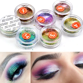 

YWK 1 PC Holographic Eye shadow Nail Glitter Powder Laser Colors Nail Sequins Polish Manicure Nails Art Decoration