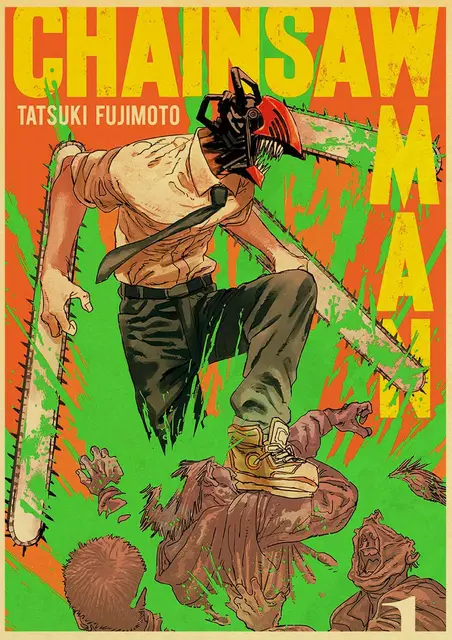 Em promoção! Quente Japão Anime Motosserra Homem Impresso Capa De