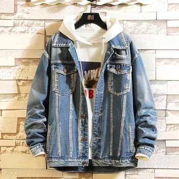 

New 2020 Blue Spring Autumn Casual Brand Jean Jackets Outerwear Men's Denim Clothes