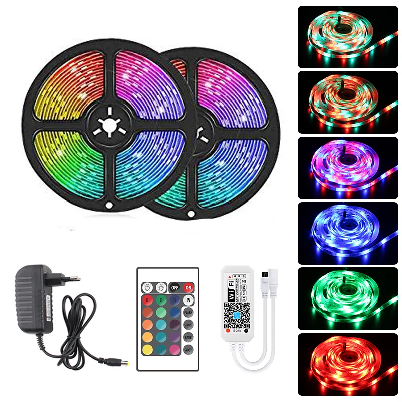 2835 RGB светодиодный лента DC12V Водонепроницаемый WI FI гибкая 5 м 10 15 ленточный