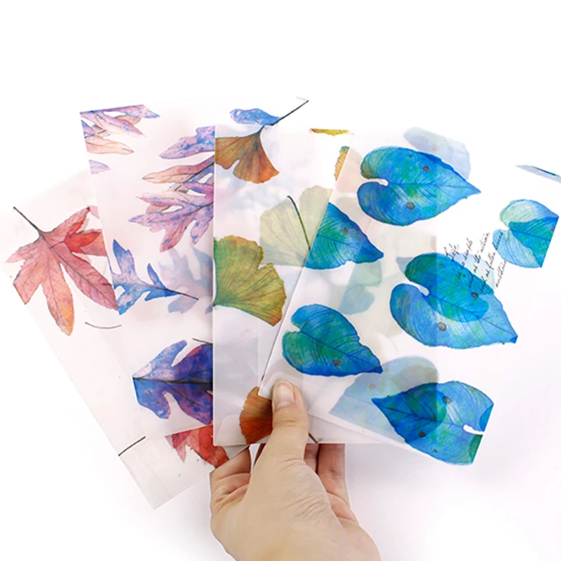 

8 pcs/lot Song of Fallen Leaves Dull Polish Translucent Envelope Message Card Letter Stationary Storage Paper Gift Scrapbooking