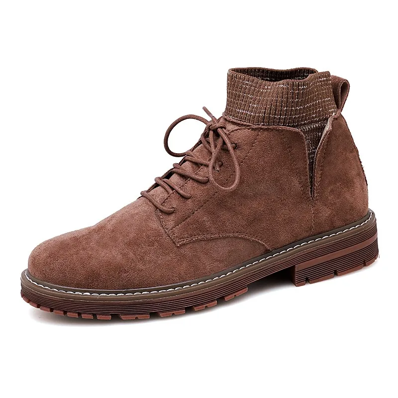 

Cuturno Leather Martin Boots Plus Size 46 Men's Shoes Mens British Wild Short Boots High Boots Snow Military Boots Chelsea Boots