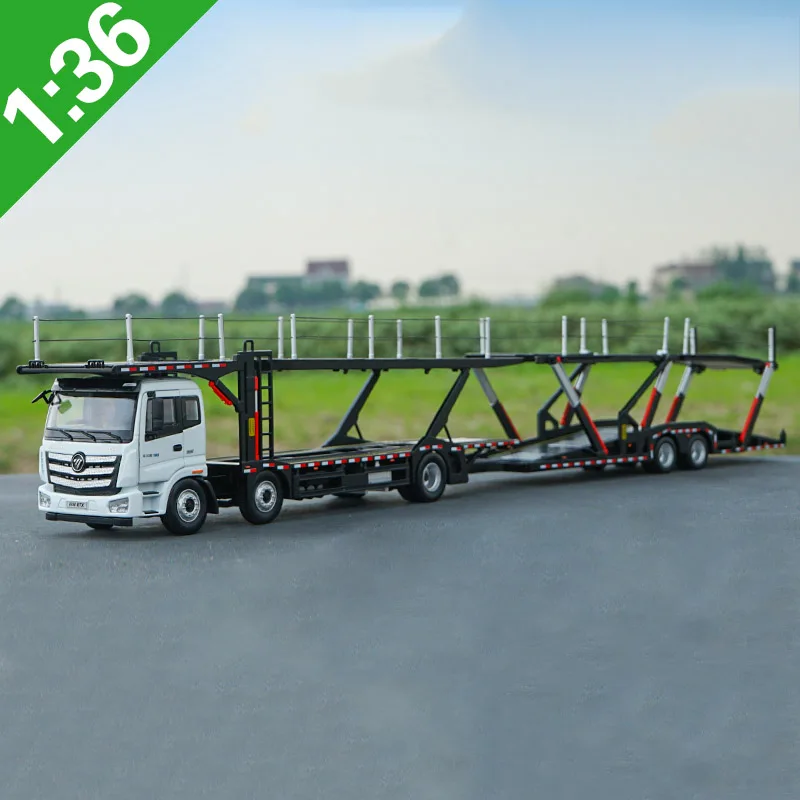 

1:36 sacle Foton Auman center axle car diecast metal model ETX EST GTL trailer alloy truck toy kids children souvenirs display