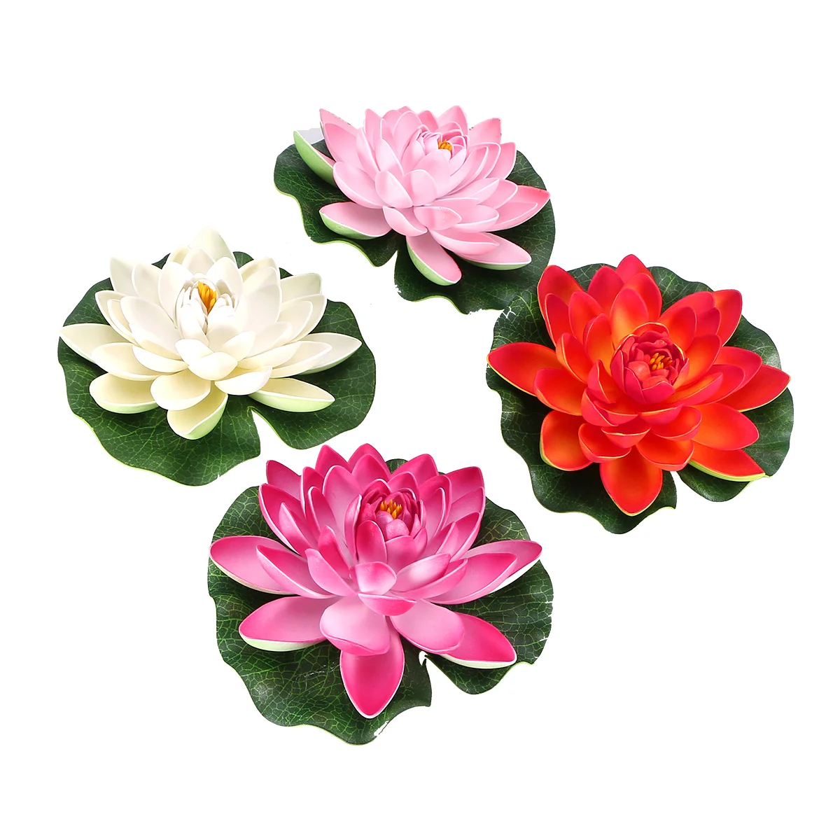 6x Artificial Floating Flowers Lotus Simulation Fish Tank Pond Water Lily Lotus 