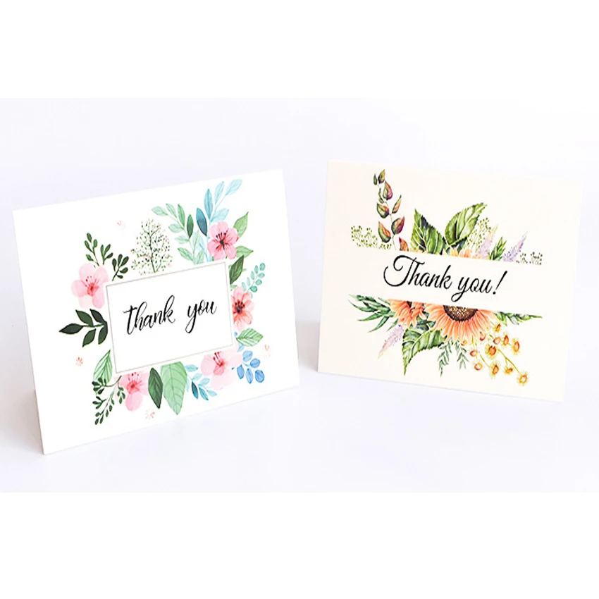  5pack/lot Fresh Flower Paper Greeting Card Suit Party invitation Supply White Cover 6 Greeting Card - 4.0006E+12