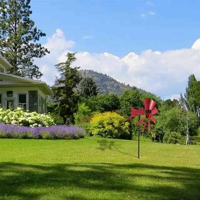 Vas Szélmalom Udvari Winnower Kerti Dísz Kültéri Forgó Lelkipásztori Plugin Park Dekoráció - Image 3