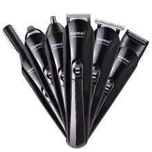 Kemei 6 в 1 перезаряжаемый триммер для волос Многофункциональный Coiffure машинка для стрижки электробритва борода для мужчин Инструменты для укладки станок для бритья