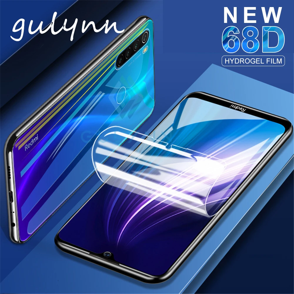 Передняя и задняя мягкая Гидрогелевая пленка 68D для Xiaomi Redmi 8A 7A Note 9 T 7 6 5 K20 Pro Защита
