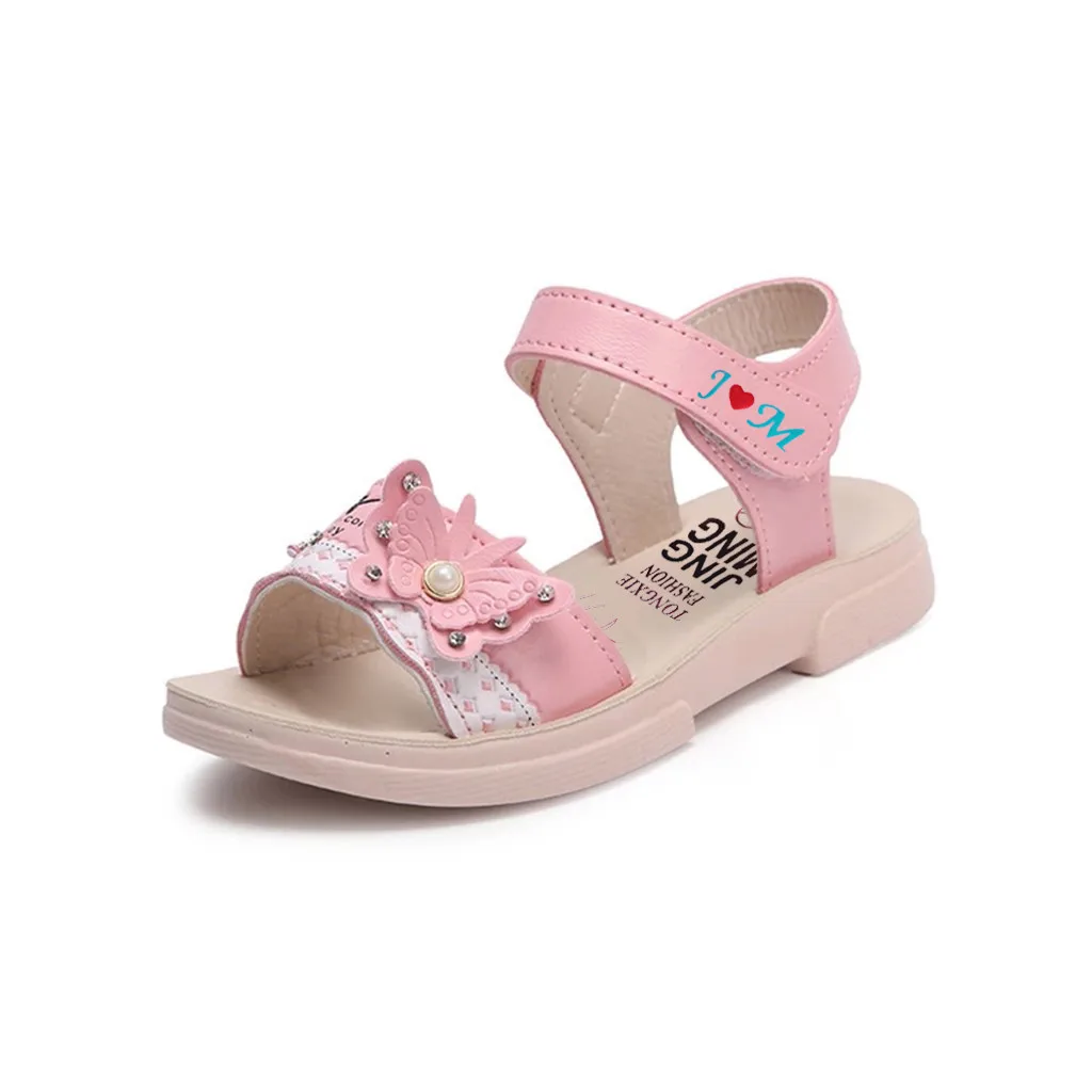 Kids Shoes Children Leather Girls Cute Shoes Fashion Leather Anti Slip Solid Hook& Loop Kid Shoes Casual PU Flower Shoes