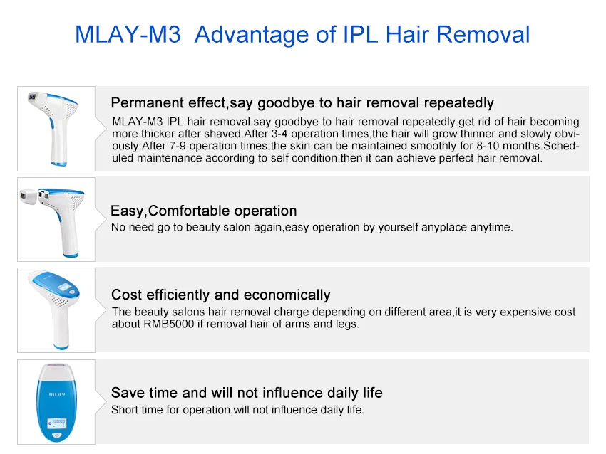 IPL Удаление волос лазерное устройство удаления волос с 3 функциями лампы для 300000 снимков