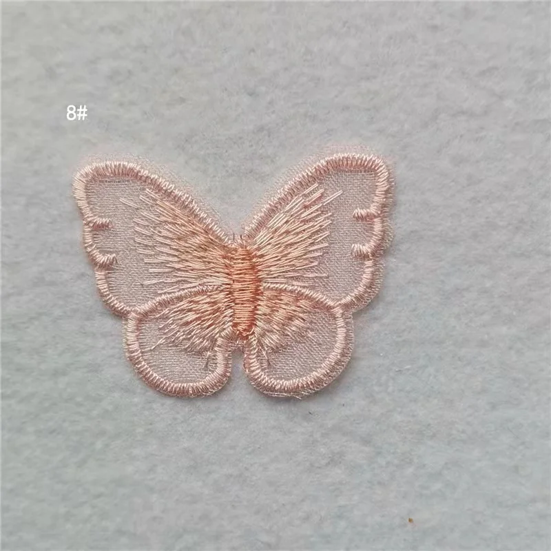 

1000 шт., сетчатые патчи с вышивкой в виде бабочки для одежды