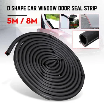 

5M/8M Self-Adhesive D Shape Window Door Rubber Sealing Strip Hollow Weatherstrip