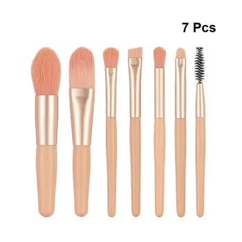 

1Set 7pcs Pro Makeup Brushes Portable Peach-pink Series Brush Cosmetics Tool Eye Shadow Eyeliner Eyelash Eyebrow Brushes New