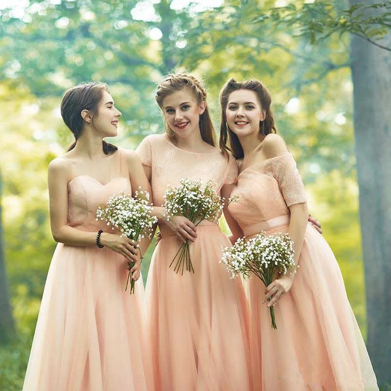 Элегантные платья невесты длинный Тюль Vestidos De Festa три стиля Свадебное платье для гостей кружева высокого качества Vestido Longo