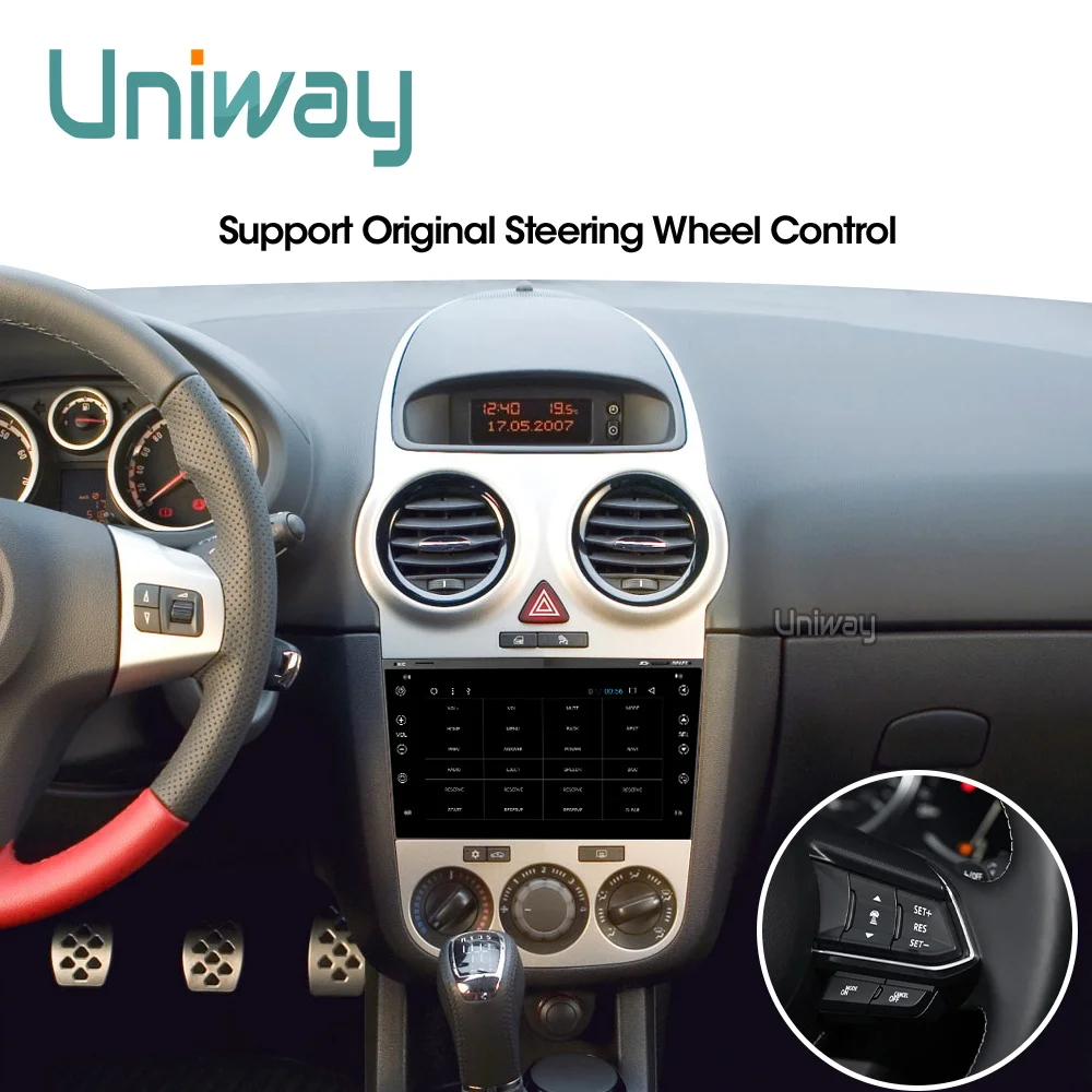 Best Uniway AOB7071 2G+32G android 9.0  car dvd for Opel Meriva Antara Zafira Veda Agila Corsa Vectra Astra H 2006 2007 2008 200 5