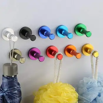 

Aluminum Single Hooks Wall Mount Color Clothes Hat Coat Hanger Bathroom Towel Rack