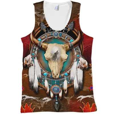 Tank top Tessffel индийский родной культуры Harajuku Повседневное красочные костюмы, бегом, забавные 3DfullPrint с жилетом в стиле унисекс/майка Для мужчин Для женщин s8 - Цвет: Tank top