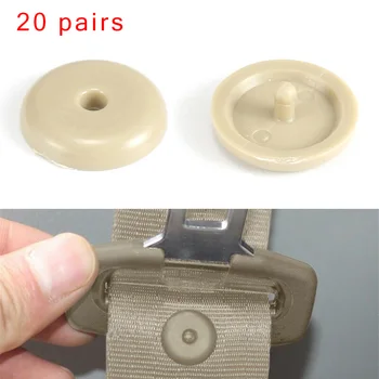 

20 Pairs Seat Belt Clips Car Button Buckle Stop Stopper Beige Fasteners