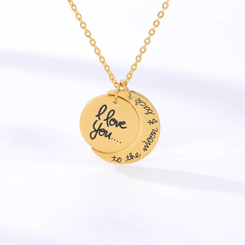 Колье с надписью I love You to the Moon &amp back you moon подарок для влюбленных ювелирные изделия