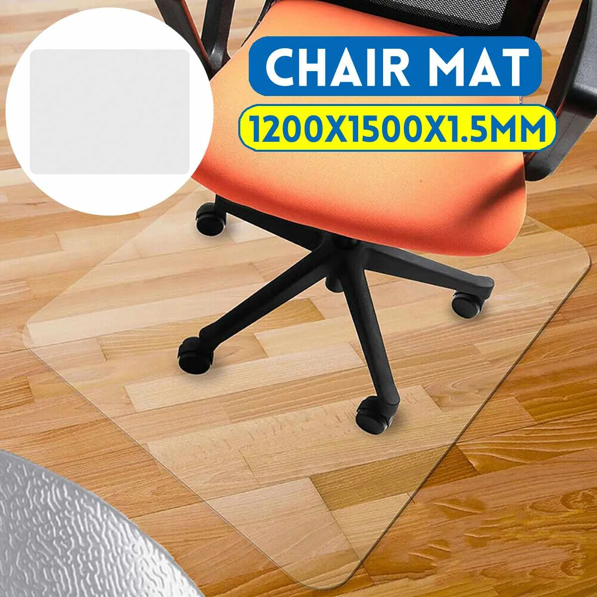 Home Office Chair Mat Computer Desk Chair Floor Carpet PVC Protector Transparent 