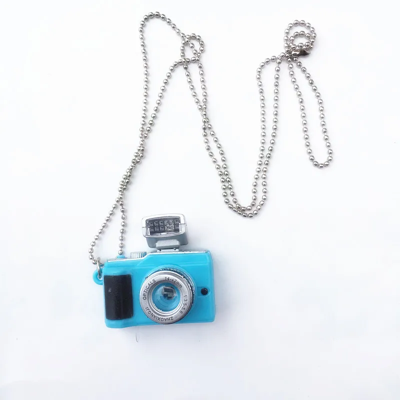 Funny shooting props luminous vocal keychain mini camera SLR TV led luminous toy keychain necklace hip hop men women 20