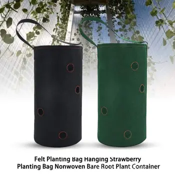 

Portable Felt Hanging Strawberry Growing Bag Foldable Planter with Handles Belt