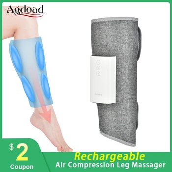 

Agdoad Air Compression Leg Massager Rechargeable Wireless Calf Massage Brace for Relieve Pain Fatigue Promote Blood Circulation
