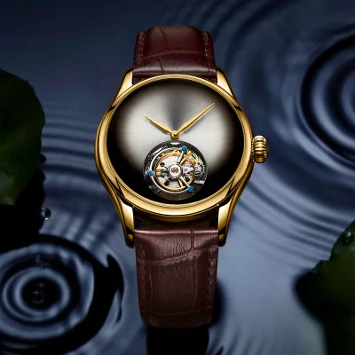 Бренд Топ механические tourbillon для мужчин бизнес часы движение роскошные классические ретро Горячие креативные модные мужские часы ядро движение - Цвет: 17