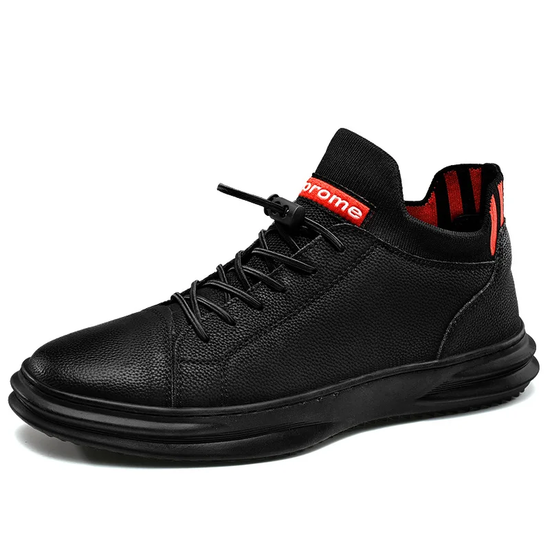 

2019 Autumn & Winter New Style Men Hight-top Leather Shoes Casual Business Leather Shoes Brushed And Thick Warm Leather Shoes Fa
