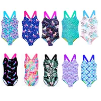 Kids Girls Lovely Mermaid Swimsuit Summer One Piece Swiming Suit Children Swimwear Beachwear Toddler Girls Princess Bikini 2